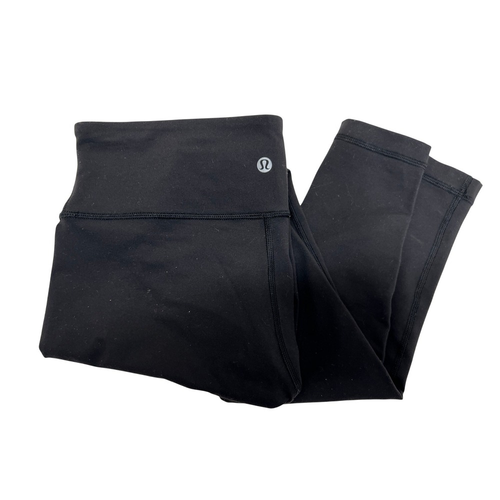 Lululemon Wunder Under Leggings Women 6 Black Good High Rise Yoga Athletic‎